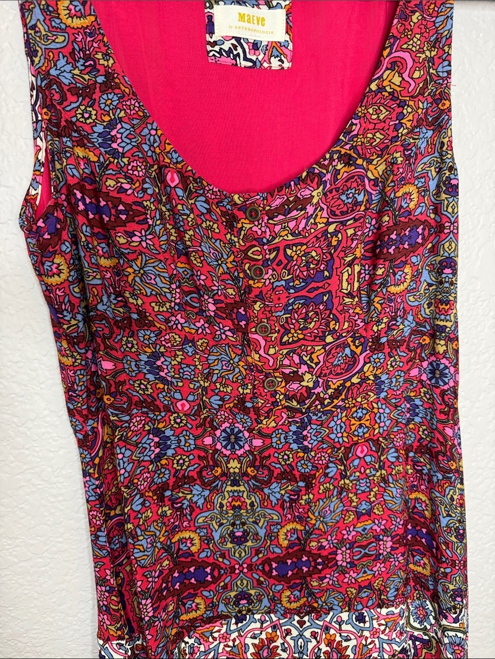 Maeve Anthropologie Violette Sleeveless Midi Dress Handkerchief Paisley Flowy - Picture 4 of 8